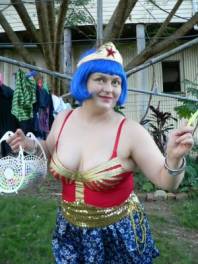 Evelyn Hartogh as Wonder Woman Washing (Alicia Lane 2006)